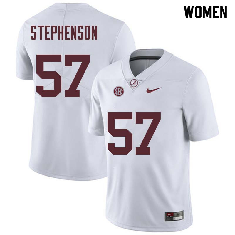 Alabama Crimson Tide Women's Dwight Stephenson #57 White NCAA Nike Authentic Stitched College Football Jersey MM16O02RH